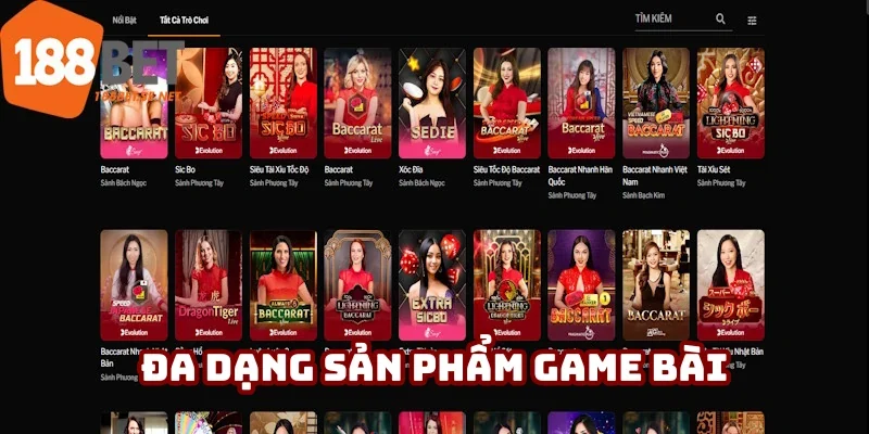 Sản phẩm Baccarat quen thuộc trên thị trường