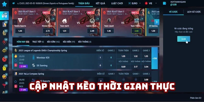Esports 188BET thu hút khách hàng nhờ kèo phụ