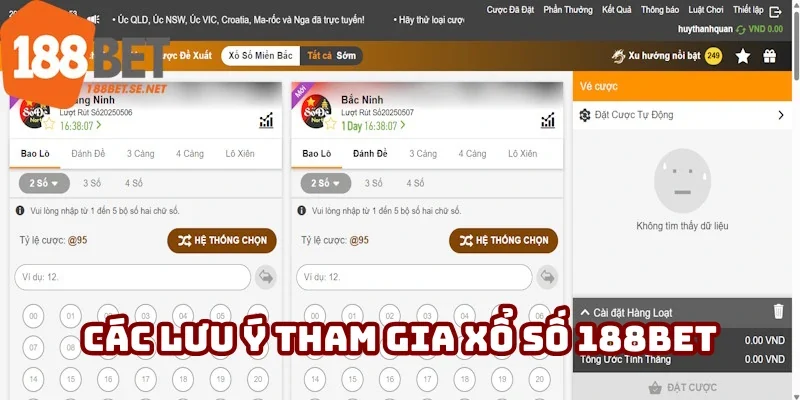 Thanh toán xổ số 188BET thuận tiện